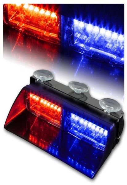 Rouge bleu 16 LED haute intensité LED forces de l'ordre avertissement de danger d'urgence lumières stroboscopiques pour pare-brise de tableau de bord de toit intérieur 4868582