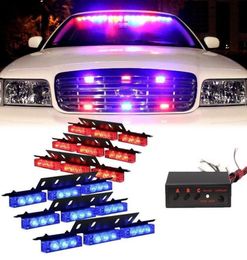 Bleu rouge 54 LED 6X 9LED AVERTISSEMENT AVERTISSEMENT VÉHICULE DE CAR TAUTE DASH GRILL STROBE LIGHT BAR5125645