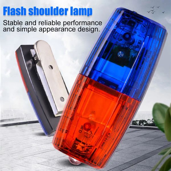 RedBlue LED stroboscope avertissement Light Police d'épaule Clip de poche de la lampe de poche extérieur