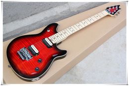 Red Body Floyd Rose Flame Maple Fineer elektrische gitaar met chromen hardware, esdoorn fingerboard, kan worden aangepast