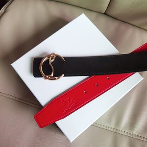 Ceinture de créateur réversible pour homme, bas rouge, largeur 3.8cm, Luboutin, mode décontractée, noir, Beige, taille 100cm-125cm, avec Jeans, vente en gros