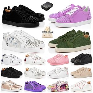 Rode bodems designer schoenen s laag gesneden top zwart wit lederen sneakers roodtekens gemaakt in Italië vrouwen platform loafers spikes dames kleding schoenen trainers