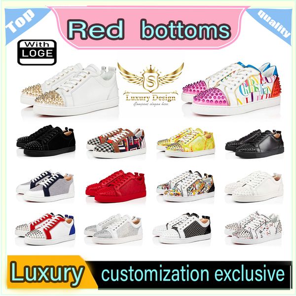 Red Bottoms Designers de luxe Hommes Casual Chaussures Femmes Mode Baskets Designer Chaussures Low Noir Blanc Coupe Splike tripler Vintage Baskets de luxe taille36-47