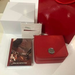 Boîte rouge montre homme boîte en bois Original intérieur extérieur femme montres boîtes papiers cadeau sac montres boîte boîtier de montre