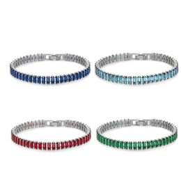 Bracelet rouge avec chaînes de tennis en diamant Hip-hop Tide Bracelet pour femme Zircon carré 2,5 * 5 mm Bracelet Bracelets de tennis Pour bracelet en diamant lâche Bijoux