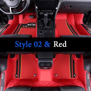 Tapis de sol de voiture en cuir rouge flambant neuf, revêtement de sol personnalisé pour Audi A1 A3 A4 A6LA7 A8 AVANT S3 S5 S6 S7 S8 TT TTS Q3 Q5 Q7