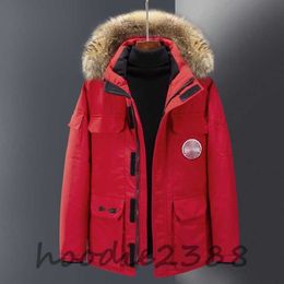 Red Canadian Designer Down Jacket Far Levy Goose Down Jacket PARKA CANADIENTE CANADIENSE 90% Pato blanco Down Mink Coloque Tamaño del abrigo: S-5XL