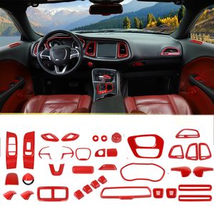 Kits de Interior de coche rojo, Kit de decoración de tablero de Control Central, 37 piezas para Dodge Challenger 15+, accesorios para automóviles