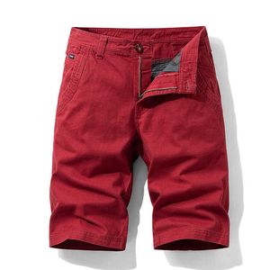 Short Cargo rouge hommes coton Bermuda mâle nouveau 2020 été hommes Baggy militaire fermeture éclair pantalon mâle pas cher short tactique X0601