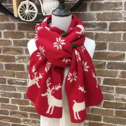 Bufanda de punto de alce de Navidad de dibujos animados rojos para hombres y mujeres, bufandas de punto para niñas, bufandas de ciclismo para exteriores, bufandas de invierno de Navidad FY6182 WLY935