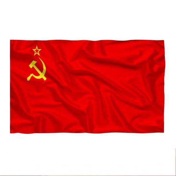 Bandera roja del CCCP, 90x150CM, Unión de Repúblicas Socialistas Soviéticas, 3x5 pies, superpoliéster, para interiores y exteriores, bandera rusa del país de la URSS