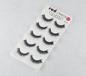 Red Cherry 5 paires faux cils 18 styles noirs croix en désordre naturel long faux cils de beauté maquillage de beauté de haute qualité4253969