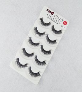 Red Cherry 5 paires faux cils 18 styles noirs croix en désordre naturel long faux cils de beauté maquillage de beauté de haute qualité2017501