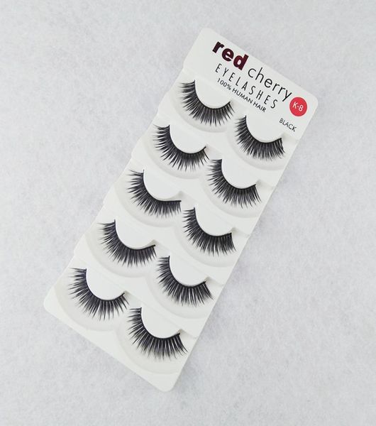 Red Cherry 5 paires faux cils 18 styles noirs croix en désordre naturel long faux cils de beauté maquillage de beauté de haute qualité8352649