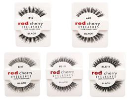 Cerez de cereza roja Fanezas faltas naturales Extensión de pestañas de ojo largo Profesional Faux Faux Eyelash pestañas pesas aladas Wispies hechor6953689