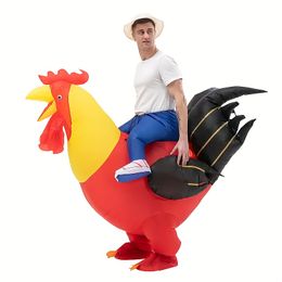 Trajes inflables de pollo rojo para actuaciones actividades de construcción de equipos al aire libre trajes de juego y trajes inflables 3D Halloween Disfraces divertidos de Navidad