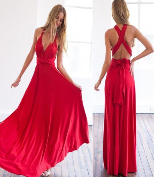 Red Chiffon V Neck Prom Vestidos Playa ABRIBA ABIERTA Corresas de espagueti