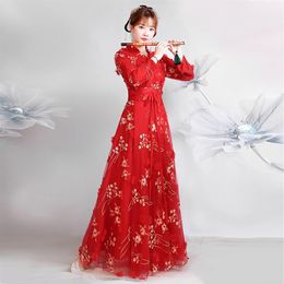 Rode Chinese Hanfu Princess Dress Lady Traditional Oriental Costumes Fairy Performance Cosplay Kleding Volwassenen Stage Wear231m Stage