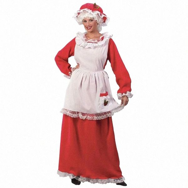 Rouge Noël drôle Cosplay Dr pour fille femmes adultes vacances Noël Santas Cos Party Wear Noël Maid Cosplay Vêtements f02S #