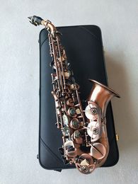 Cuivre rouge Yanagisawa S-992 Nouvelle Arrivée Saxophone Soprano Courbé Sax Bb Tune Instrument de Musique Sax avec Embouchure