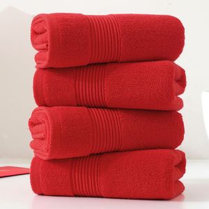 Serviettes en coton rouge cadeau de mariage serviette de visage couleur unie serviette épaisse douce 34*74 cm pour adultes enfants maison salle de bain Toalla Serviette