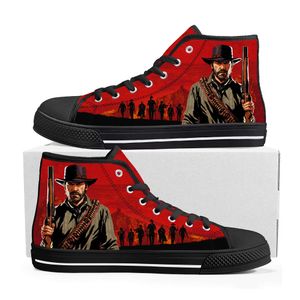 Red Dead Redemption 2 hoge top hoge kwaliteit sneakers heren dames tiener canvas sneaker casual op maat gemaakte schoenen schoen aanpassen