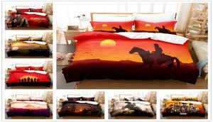 Red Dead Redemption thema 3D beddengoedsets huidvriendelijke polyester geborstelde stof Dekbedovertrekset voor volwassenen en kinderen algemeen q4569334