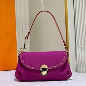 Bolso de lona vintage de mezclilla roja Bolsos de hombro Bolsos de mano para mujer Bolso para axilas con flores antiguas Bolso estampado Mochila Bolso de hardware dorado Múltiples bolsillos 44472 44466 44470