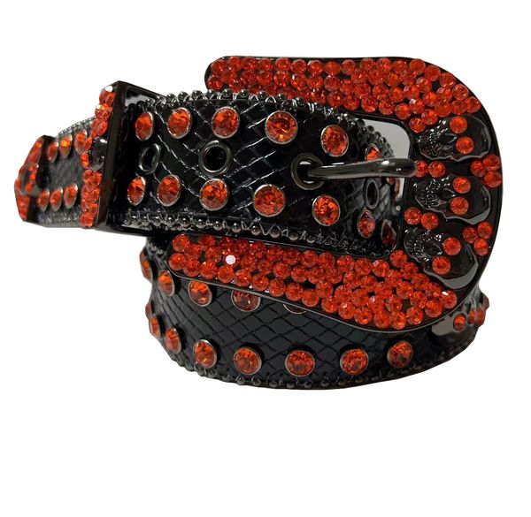 Red Designer Bb Belt Simon Cinturones para hombres Mujeres Cinturón Cintura negra multicolor con pedrería brillante como regalo