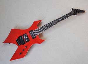 Guitare électrique rouge avec micros Floyd Rose Humbuckers Touche palissandre 24 frettes