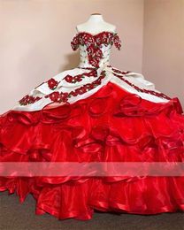 Robes quinceanera robes de quinceanera gonflements de l'épaule à épaule douce 16 robes de fête d'anniversaire vestides de 15 anos