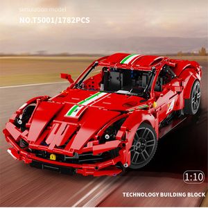 Red F12 Sport Racing Car Building Blocks T5001 1782Pcs High-Tech Cars Expert Series Model Set Montaje de ladrillos DIY Juguetes de cumpleaños Regalos de Navidad