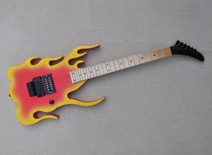 Guitare électrique Red Flame avec touche en palissandre Floyd Rose 24 frettes