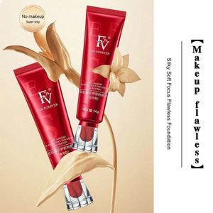 Red FV Foundation Liquid Ginseng Birds Nest Polypep Corpein Skin Nourishing BB Cream Makeup Cosmetics 240428