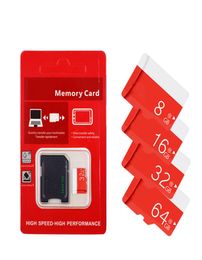 Rouge Générique 128 Go 64 Go 32 Go 16 Go Android Robot Mémoire SD Carte Classe 10 TF Carte Mémoire 64 Go 16 Go Cartes Flash Adaptateur utilisation pour digi8934859