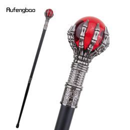 Rood Glazen Bal Steampunk Wandelstok Mode Decoratieve Wandelstok Gentleman Luxe Crosier Knop Wandelstok 93cm