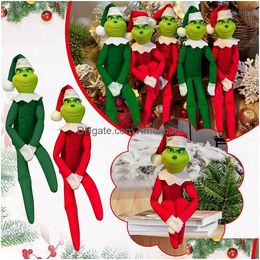 Poupée de Noël vert rouge pour décoration d'arbre elfe pendentif à la maison avec un chapeau année cadeaux de cadeaux drop livraison dhtzl