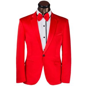 Tuxedos de marié rouge 2019 un bouton revers cranté Slim Fit formel homme d'affaires costume de mariage deviner (veste + nœud)