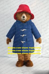 Red Hat Brown Teddy Bear Costume De Mascotte Grizzly Bears Adulte Personnage De Dessin Animé Cérémonie D'ouverture Symposium Annuel zz7891