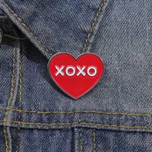 Épingles en émail rouge coeur rouge HURG Kiss Symbole Symbole de la Saint-Valentin
