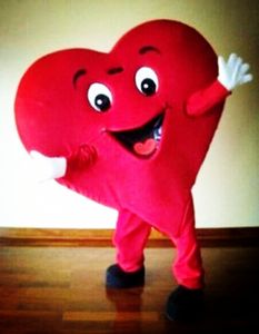 Disfraz de mascota de corazón rojo Amor encantador Corazón Donación de sangre Cospaly Personaje de dibujos animados Disfraz de fiesta de Halloween para adultos Disfraz de carnaval