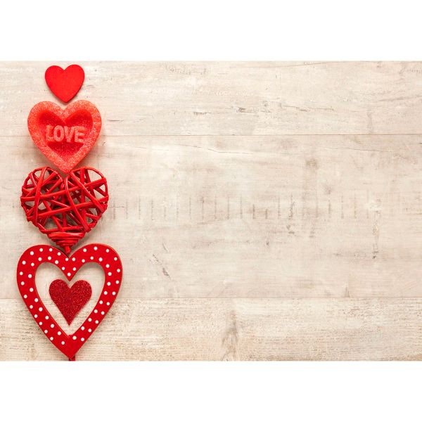 Red coeurs Board de planche en bois fond de fond personnalisé pour les amoureux du mariage de mariage de la Saint-Valentin Studio photo