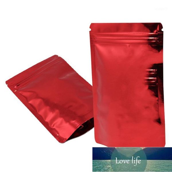 Red Heat Seal Stand Up Aluminium Foil Zipper Package Bag Self Sealing Mylar Foil Gifts Snack Pack Pouch 100Pcs / lot1 Conception experte des prix usine Qualité Dernier style