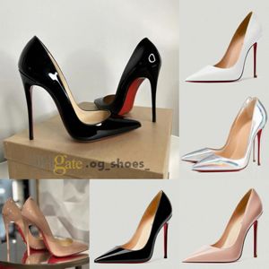 Red-Bottoms High Heels Chaussures Designer Femmes Brand Pumps Red Shiny Thin Talon 6cm 8cm 10cm 12cm Black Nude Points Points Chaussures Dus avec sac à poussière Taille 3 G0TV #