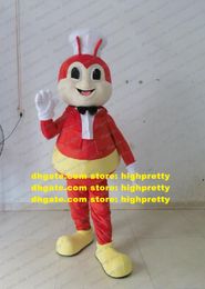 Red Honey Bee Honeybee Mascot Costume volwassen Cartoon Character Outfit Suit Upacara Penutupan Bedrijfsactiviteit ZZ7983