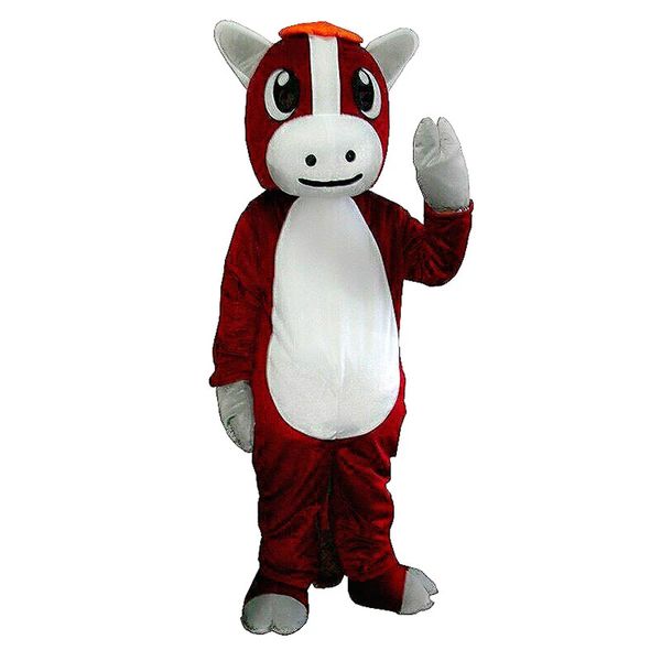 Disfraz de Mascota de caballo rojo Halloween Navidad fiesta de lujo personaje de dibujos animados traje adulto mujeres hombres vestido carnaval Unisex adultos