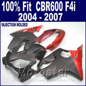 Moulage par injection rouge pour carénages HONDA CBR 600 F4i 2004 2005 2006 2007 kits de carénage plastique 04 05 06 07 cbr600 f4i GDHA