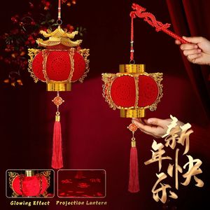 Lanterne rouge lumineuse de décoration de l'année chinoise 2024, lanternes lumineuses LED pour décoration de fête du Festival de printemps, cadeau pour enfant 240119