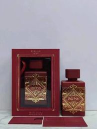 Red Lattafa Perfum Badee Al Oud Amethyst Fragance 100ml Men Mujeres Eau de Parfum 3.4 ooz Largo olor duradero Edp Perfume neutral Medio Oriente Arabia Rose Colonia Spray