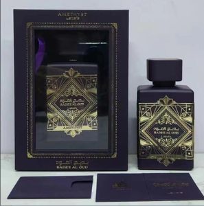 Rode Lattafa Parfums Badee Al Oud Amethist Geur 100ml Mannen Vrouwen Eau De Parfum 3.4oz Langdurige geur EDP Neutraal Parfum Midden-Oosten Arabië Rose Keulen 961